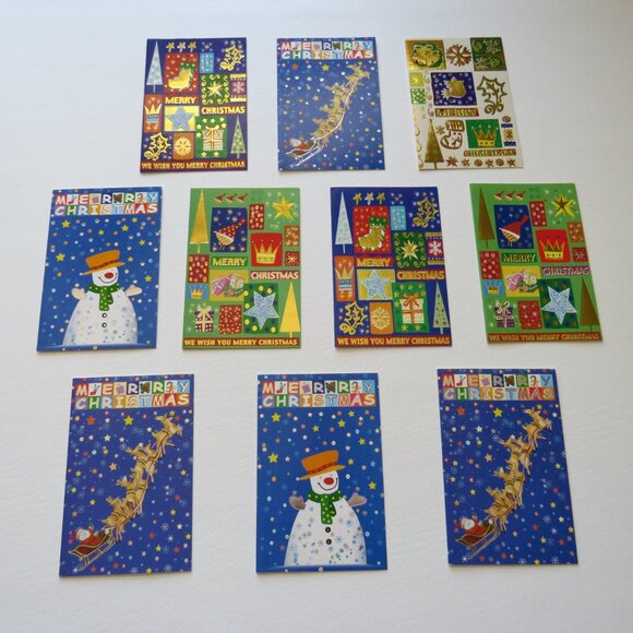 Merry Christmas Assorted Greeting Cards With Envelopes Lot of 10 Set 33 - Picture 2 of 9